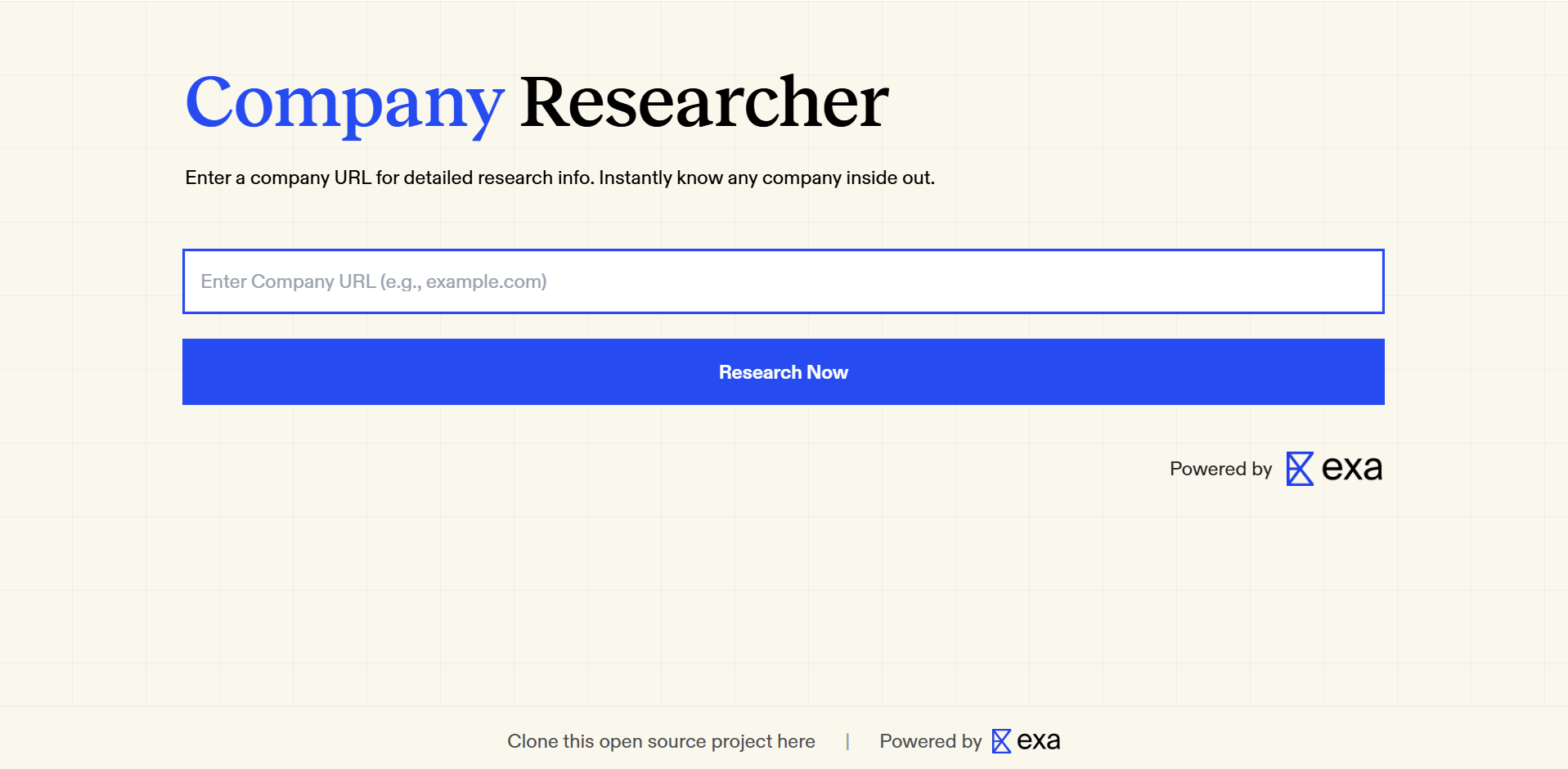 Exa Company Researcher